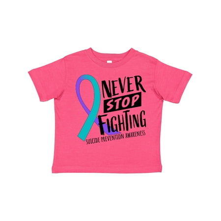 

Inktastic Never Stop Fighting Suicide Prevention Awareness Ribbon Gift Toddler Boy or Toddler Girl T-Shirt