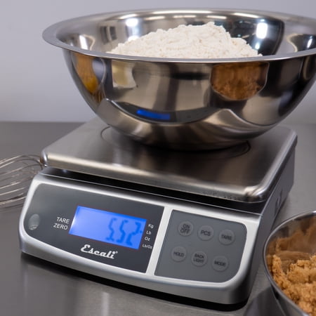 Escali M-Series NSF Certified Digital Kitchen & Industrial Scale, 66 lb Capacity, Dual Display, Spill-Proof, Stainless Steel