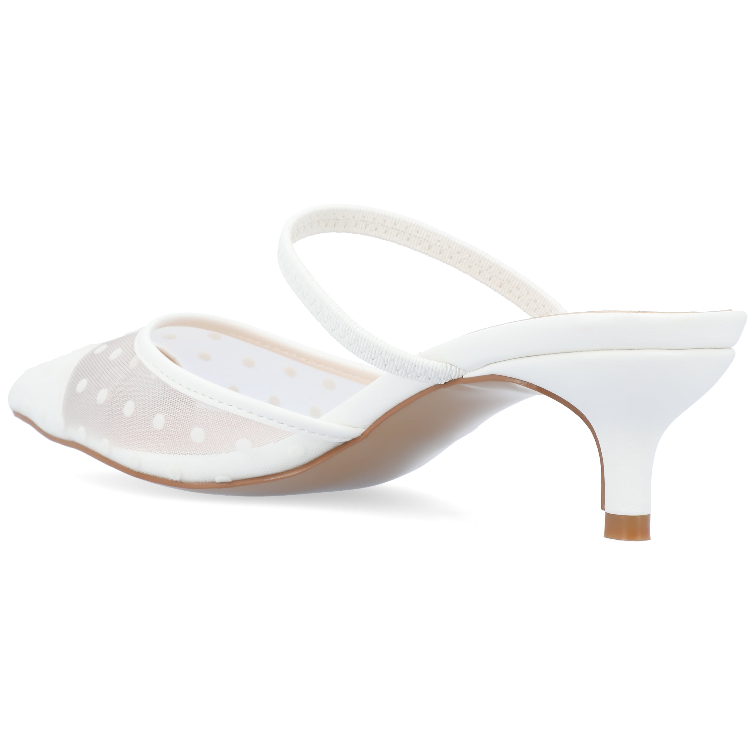 Journee Womens Allana Slip On Kitten Heel Mule Pumps