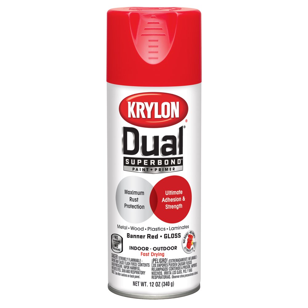 Krylon® Dual Superbond Paint + Primer Gloss Banner Red Spray Paint, 12