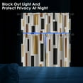 thumbnail image 4 of Brown Beige Kitchen Curtains Geometric Black Window Curtains Valance and Tier Set 36 Inch, Modern Rectangle Rod Pocket Short Tier Curtain, Abstract Vintage Small Curtains for Kitchen Decor, 4 of 6