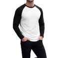 thumbnail image 4 of INSPIRE CHIC Men's Raglan T-Shirt Long Sleeve Crewneck Casual Baseball T-Shirts M White, 4 of 6