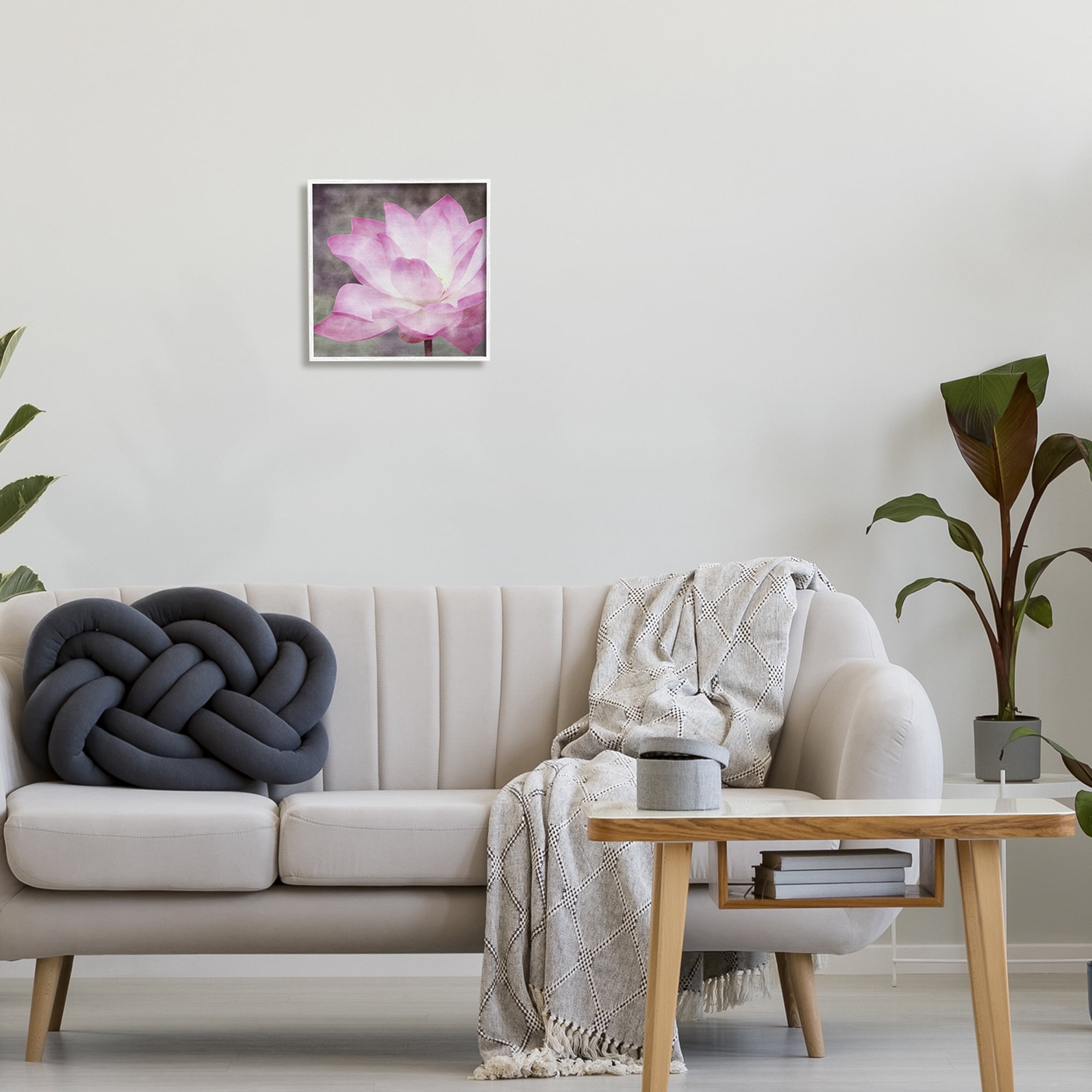 Stupell Industries Purple Pond Lily Botanical & Floral Painting White Framed Art Print Wall Art, 12 x 12