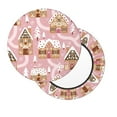 thumbnail image 2 of Susaid Gingerbread Houses Pink Wonderland Print Elastic Bar Stool Cover Personalized Washable Stool Cover for Barbershop Home Bar Kitchen-12 inch, 2 of 7
