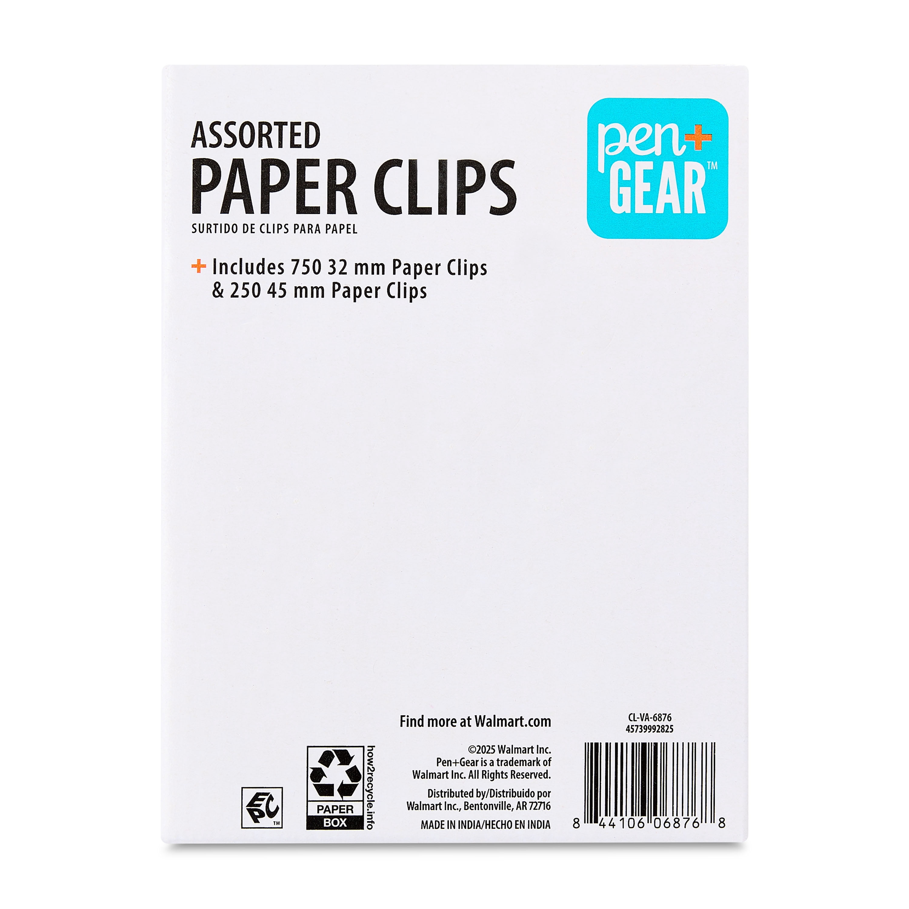 Pen+Gear Paper Clips, Silver, Assorted Sizes, 1000 Count