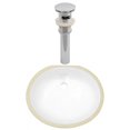 thumbnail image 1 of 16.5-in. W CSA Oval Bathroom Undermount Sink Set In White - Chrome Hardware - Overflow Drain Incl. AI-24884, 1 of 6