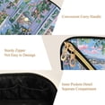 thumbnail image 5 of FORMRS Makeup Bag Travel Cosmetic Organizer for Women Fold Flat Zipper Pouch with Handle, Blue Floral Window, 5 of 8