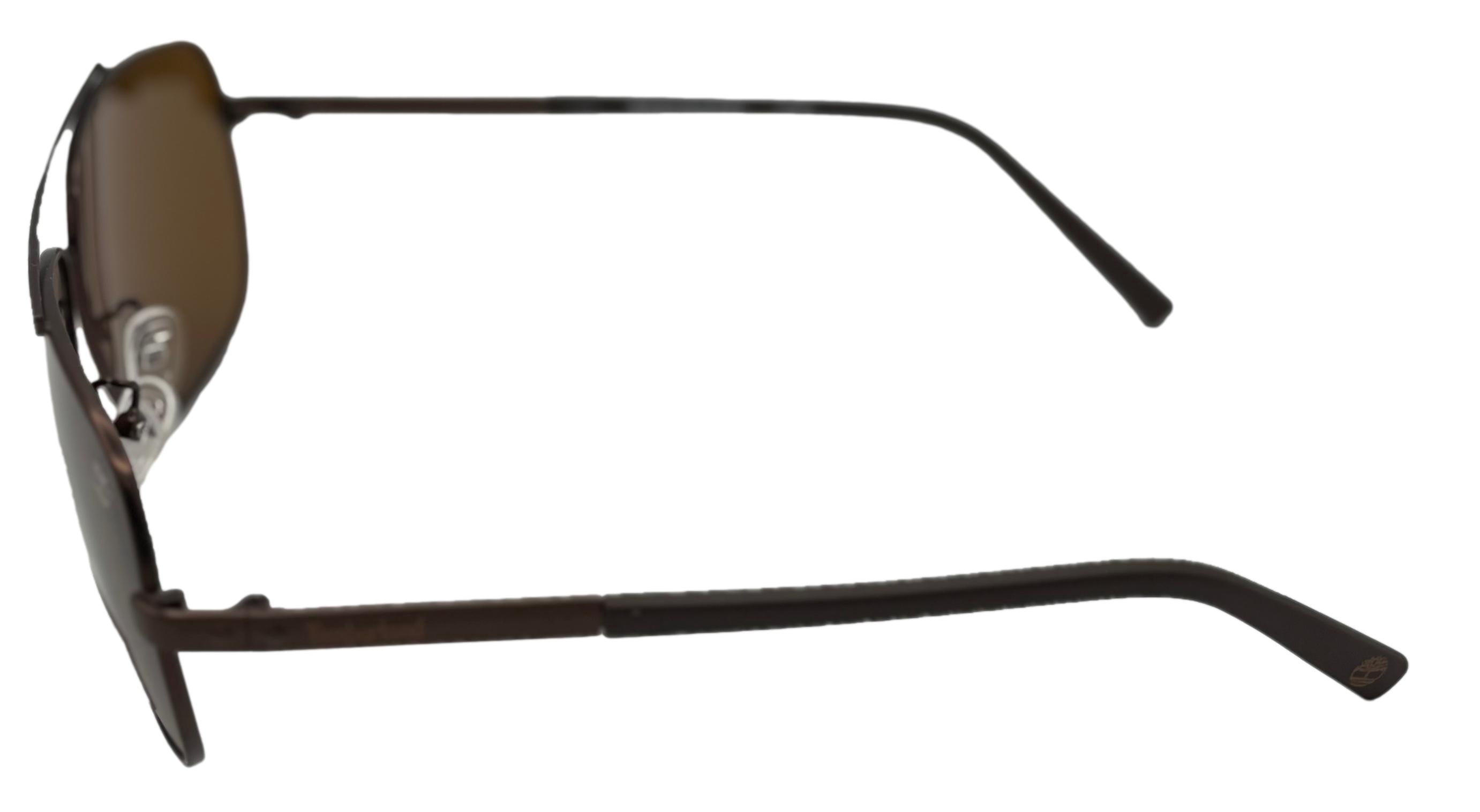Timberland Brown Polarized Lens Men's Metal Aviator Sunglasses, Copper