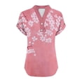 thumbnail image 6 of JTZGDY Linen Shirts for Women Cute Summer Short Sleeve Half Button V Neck Graphic T-Shirts Trendy Oversized Casual Tie Dye/Floral Printed Beach Vacation Tunic Tees Blouse B-Watermelon Red XXL, 6 of 7