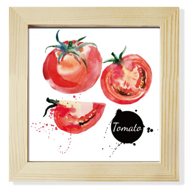 Tomato Vegetable Tasty Healthy Watercolor Square Picture Frame Wall Tabletop Display