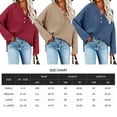 thumbnail image 2 of Women Fashion Pullover Long Sleeve Knitted Sweaters Casual Solid Color Loose V Neck Pullover, 2 of 2
