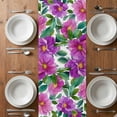 thumbnail image 4 of Table Runner 72 Inches Long for Kitchen Dining, Purple Flowers Dresser Scarf Farmhouse, Dining Table Decorations for Wedding/Parties, Spring Floral Leaves Botanical Watercolor 14 x 72 In, 4 of 8