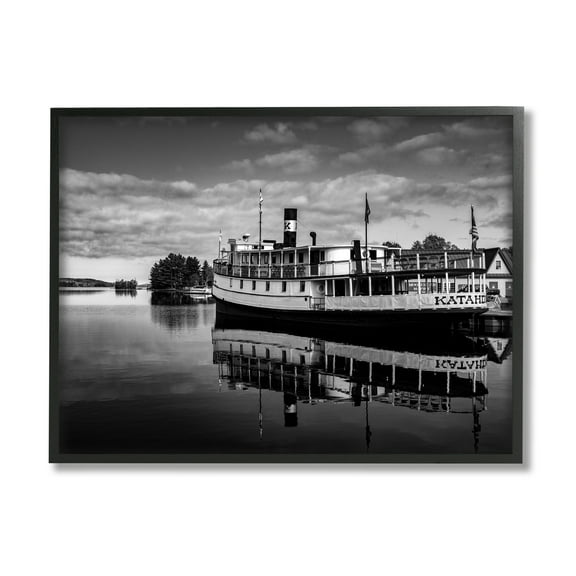Stupell Industries Ferry Port Photography Transportation Photography Black Framed Art Print Wall Art, 14 x 11