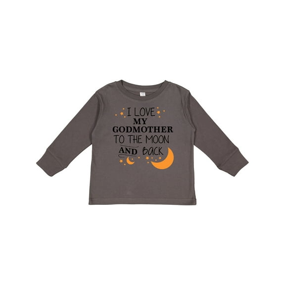 Inktastic I Love My Godmother To The Moon and Back Boys or Girls Long Sleeve Toddler T-Shirt