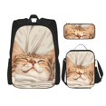 thumbnail image 1 of Fotbe Sleeping Cat In Blanket Set Escolar 3 en 1 para Niños - Mochila Duradera con Lonchera Aislante y Estuche para Lápices - Mochila Escolar para Niños y Niñas, 1 of 7
