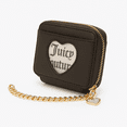 thumbnail image 2 of Juicy Couture Women’s Pink Velour & Brown Zip-Around Wallet with Gold Chain Wristlet and Embroidered Crest Logo, 2 of 4