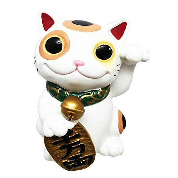 Japanese Luck And Fortune Charm White Cat Maneki Neko Figurine Tabletop Ornament Collectible Decorative Use For Car Desktop Shelves Special Occassion Gift