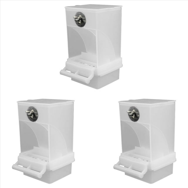3X Comederos para Pájaros Blancos, Comedero Automático para Loros, Bebedero, Contenedor de Comida para Semillas, Jaula para Periquitos Pequeños y Medianos
