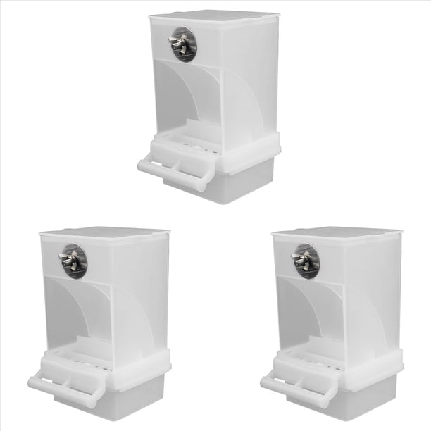 3X Comederos para Pájaros Blancos, Comedero Automático para Loros, Bebedero, Contenedor de Comida para Semillas, Jaula para Periquitos Pequeños y Medianos