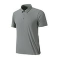thumbnail image 2 of WREESH Men's Summer Solid Button Casual Top Short Sleeve Solid Color Shirt for Fit and Stylish Look Gray, 2 of 4