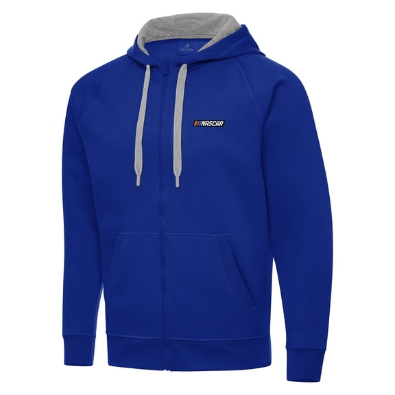 Men's-Antigua Royal NASCAR Merchandise Full-Zip Hoodie