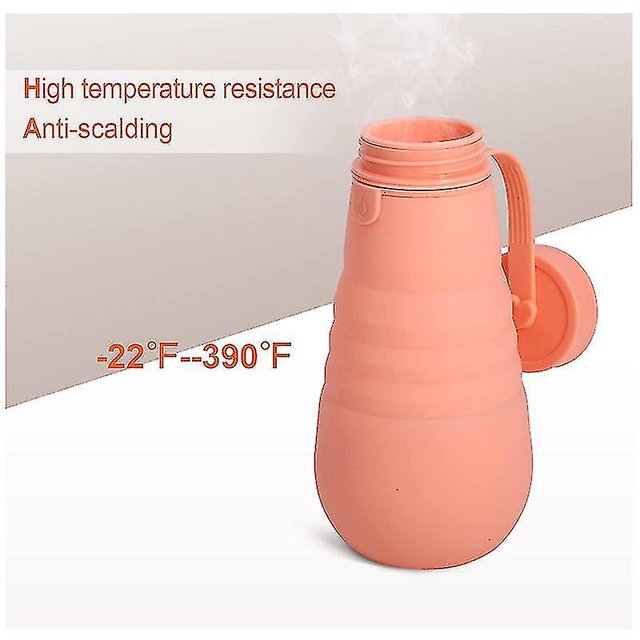 Botella de agua plegable liwang de silicona de grado alimenticio reutilizable rosa negro 2 piezas