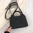 thumbnail image 4 of Bolsos de hombro de color sólido Bolsos de mujer de cuero PU simple para el trabajo (negro), 4 of 9
