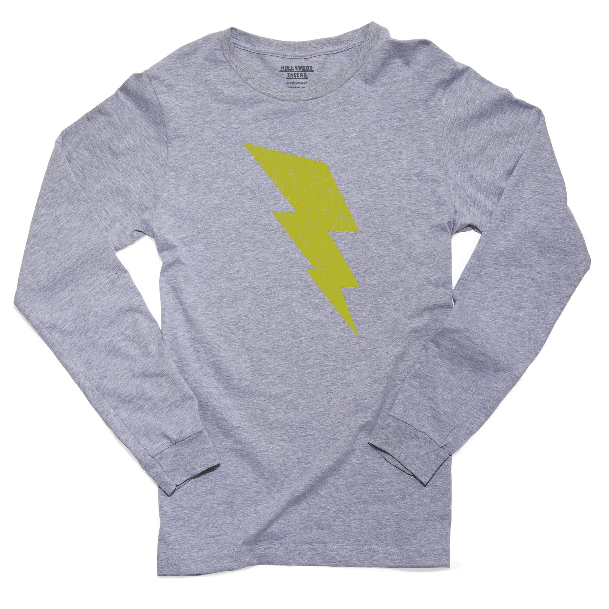 Simple Yellow Lightning Bolt Cool Large Graphic Men's Long Sleeve