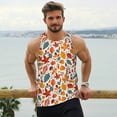 thumbnail image 6 of Fotbe Colorful Maple Leaves Pattern Men's Quick Dry Workout Tank Top Gym Muscle Tee Fitness Bodybuilding Sleeveless T Shirt Breathable Workout Shirt-X-Large, 6 of 9