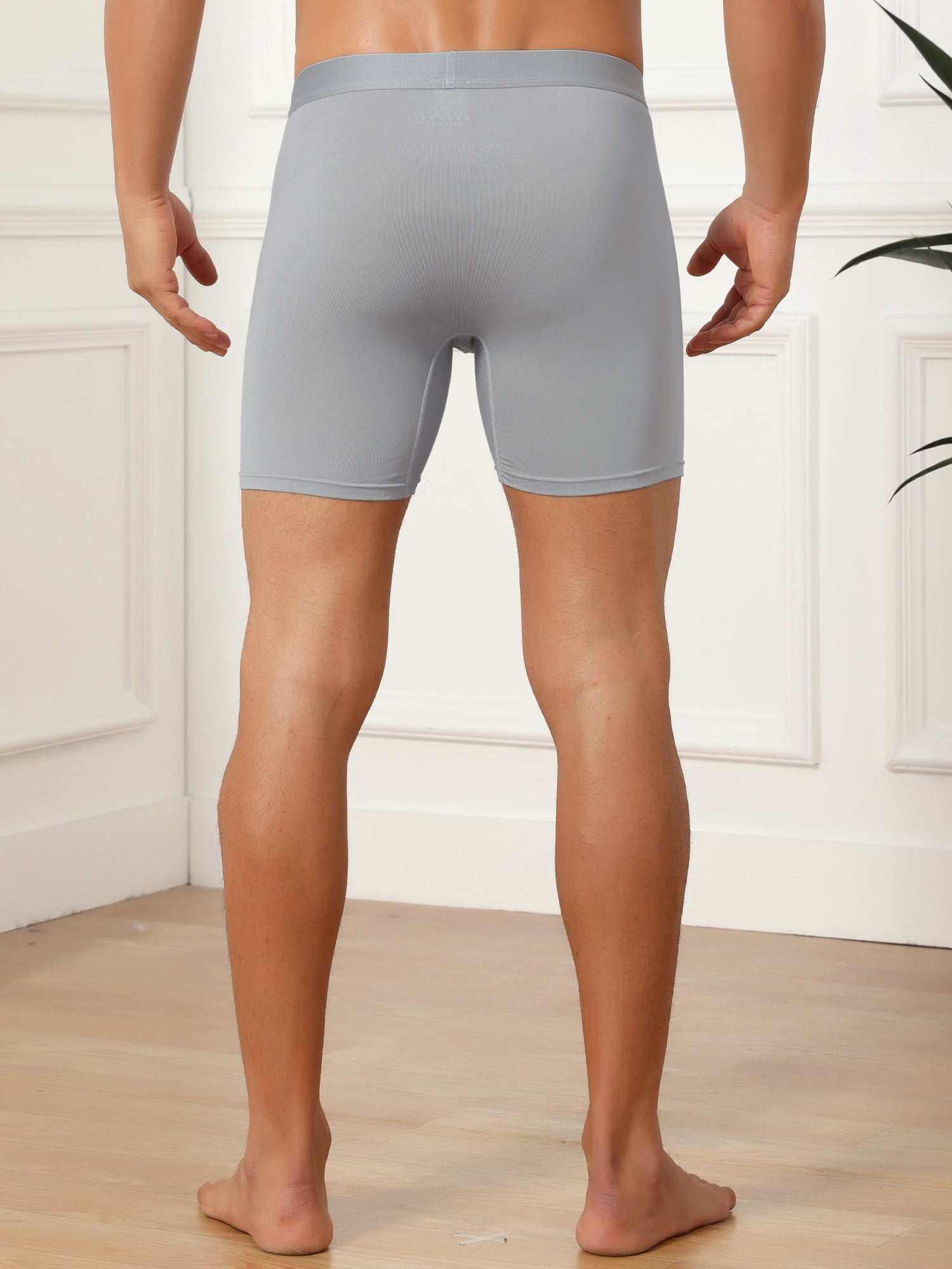 DARING DIVA Men's Elastic Waistband Soft Mid-Waisted Solid Underwear 38 Light Gray