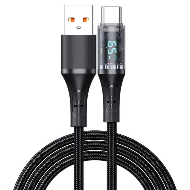 USB C to USB C Fast Charging Cable 100W PD Power Delivery Cord with LED Display for Phone Laptop Tablet Charger, 1 Meter