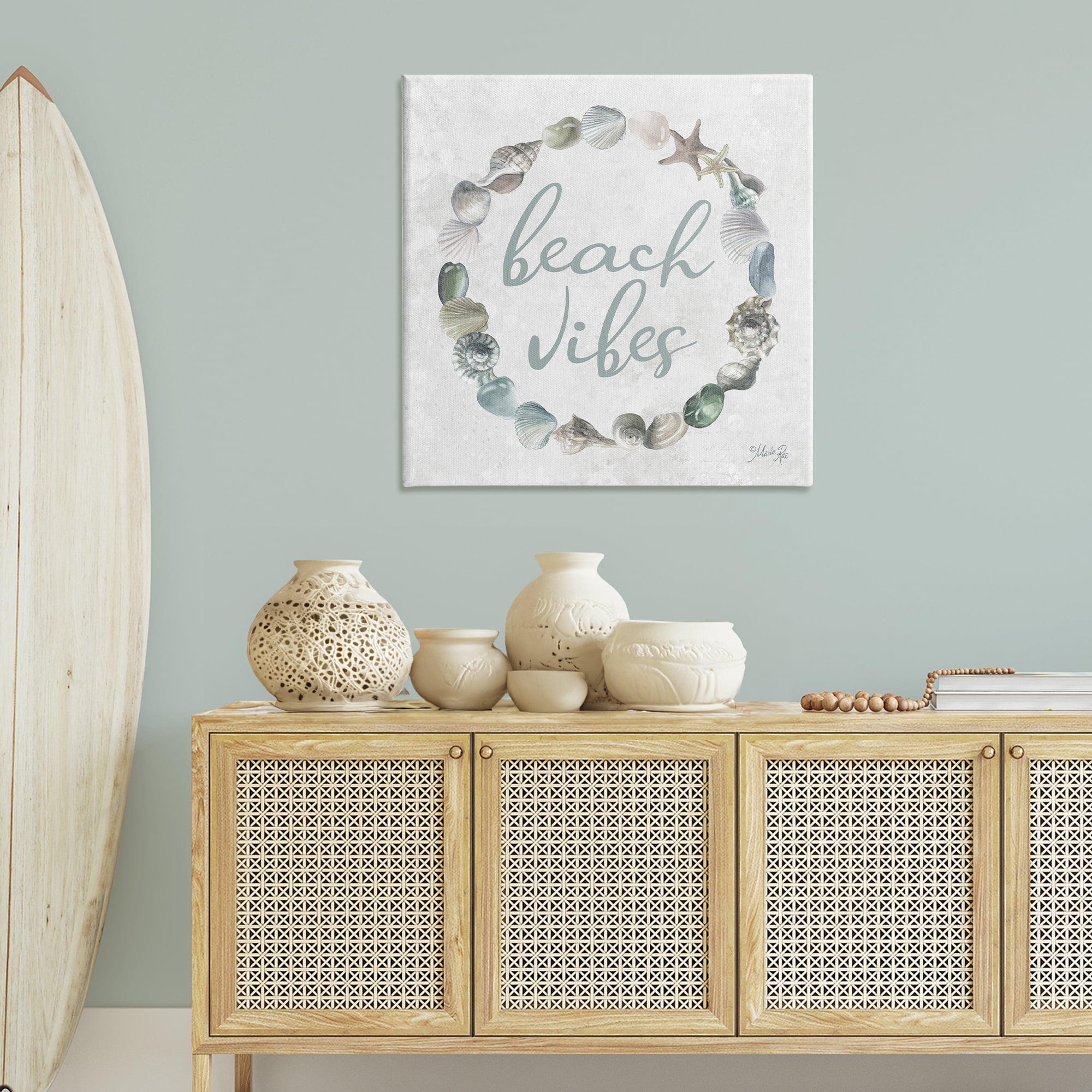 Stupell Industries Beach Vibes with Shells Animals & Insects Painting Gallery Wrapped Canvas Art Print Wall Art, 36 x 36