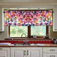 thumbnail image 3 of Yayeee Kitchen Curtains Set of 2 Light Filtering 57"x24" Over Sink Window Panels, Black Colorful Circles, 3 of 7