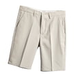 thumbnail image 2 of Pantalones cortos para hombre Pantalones cortos planos de pierna recta Pantalones holgados de color puro Pantalones cortos de moda coreanos de verano Caqui 32, 2 of 8