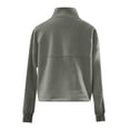thumbnail image 7 of Lmueinov Womens Quarter Zip Pullover Sweatshirt Stand Collar Long Sleeve Cropped Top with Pockets Adjustable Drawstring Hem Sweatshirt Fall Loungewear, 7 of 7