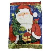 Santa & Frosty 2 Sided Holiday Decorative Garden Suede Flag 18 x 12.5 Inch