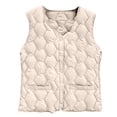 thumbnail image 4 of Women's Lightweight Down Vest, Sleeveless Quilted Puffer Jacket with Cotton Blend Shell, Warm Winter Insulated Vest, Slim Fit Casual Sleeveless Coat for Women, Cold Weather Thermal Vest White XXXXXL, 4 of 4