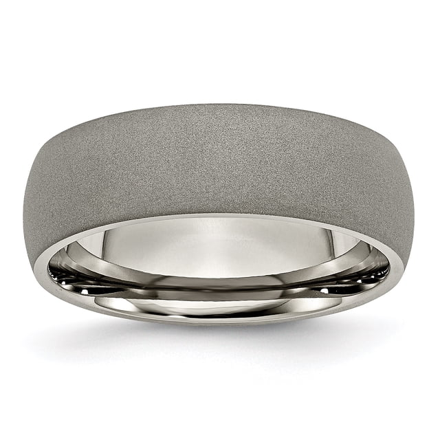 Titanium Stone 7mm Half Round Ring Man Wedding Classic Domed For Dad Mens For Him
