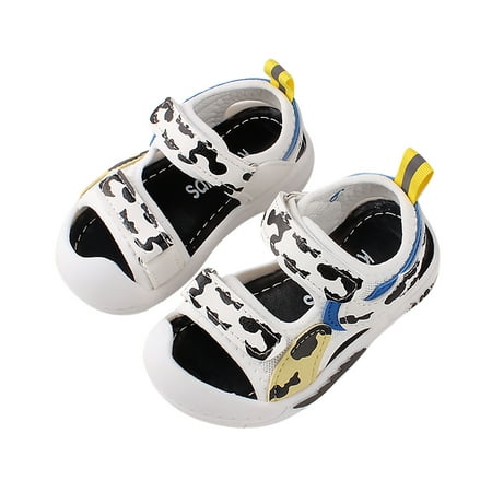 

BELLZELY Toddler Shoes for Girls Clearance Toddler Summer Sandals Children Cow Pattern Non-slip Beach Shoes Soft Sandalias