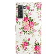 thumbnail image 5 of Nalacover Wallet Case for Samsung Galaxy S21 with Painting Pattern PU Leather Magnetic Kickstand Flip Folio Cover, Card Slots Holder Soft Silicone Shockproof Protective Case, Red Flower, 5 of 8