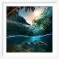 thumbnail image 2 of Art.com Tropical Paradise Template with Sunlight. Ocean Surfing Wave Breaking and Two Big Green Turtles Div Photographic Print by Willyam Bradberry, White Frame Wall Art, 38" x 38", 2 of 5