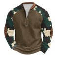 thumbnail image 2 of Blusas y camisas de manga larga con cuello redondo para hombre, sudadera con capucha de cuello redondo con cremallera y estampado, sudadera de manga larga, blusa de poliéster para hombre, 2 of 4