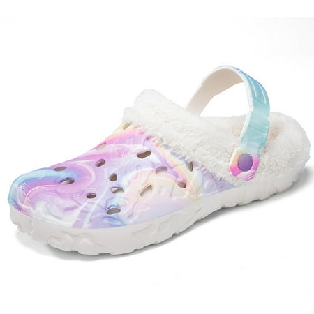 Women s Graffiti Pattern Clogs  Casual Out Design Plush Lined Shoes  Comfortable Garden Shoes Quick Drying Sandals