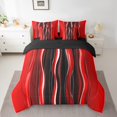 thumbnail image 2 of Erosebridal Geometric Wave Stripes Bedding Sets Twin Size,Gradient Red Black Comforter Sets with Sheets,Modern Abstract Art Bed in a Bag Twin Size,Ultra Soft Bedroom Decorative Reversible,7-Piece, 2 of 7