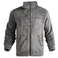 thumbnail image 4 of Polar Fleece Jacket Men Fall Winter Long Sleeve Loose Casual Stand Collar Zip Up Jackets with Pockets Fuzzy Coat Outerwear, 4 of 9