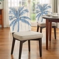 thumbnail image 4 of Blue Palm Tree Chair Back Covers, Removable Chair Covers for Dining Chairs Set of 6, Washable Chairs Slipcovers Back Seat Protector for Wedding Party 19"x20", 4 of 9