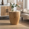 thumbnail image 4 of 21" Vintage Bucket Shaped Coffee Table, Round Coffee Table with Storage for Living Room, Rustic Cocktail Table with Lid, End Side Table for Dining Room, Natural Wood Grain, 4 of 9