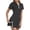short sets 162#Black, variant on WAYUTE Short Sets Women 2 Piece Outfits Slim Fit Soft Stretch Lapel Zipper Short Sleeve Solid Color Athletic Sport Set