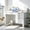 White, variant on 4 Ever Winner Computer Desk, 47.5 in Wood Home Office Desk with Hutch and 4 Drawers, Monitor Stand, Espresso Brown