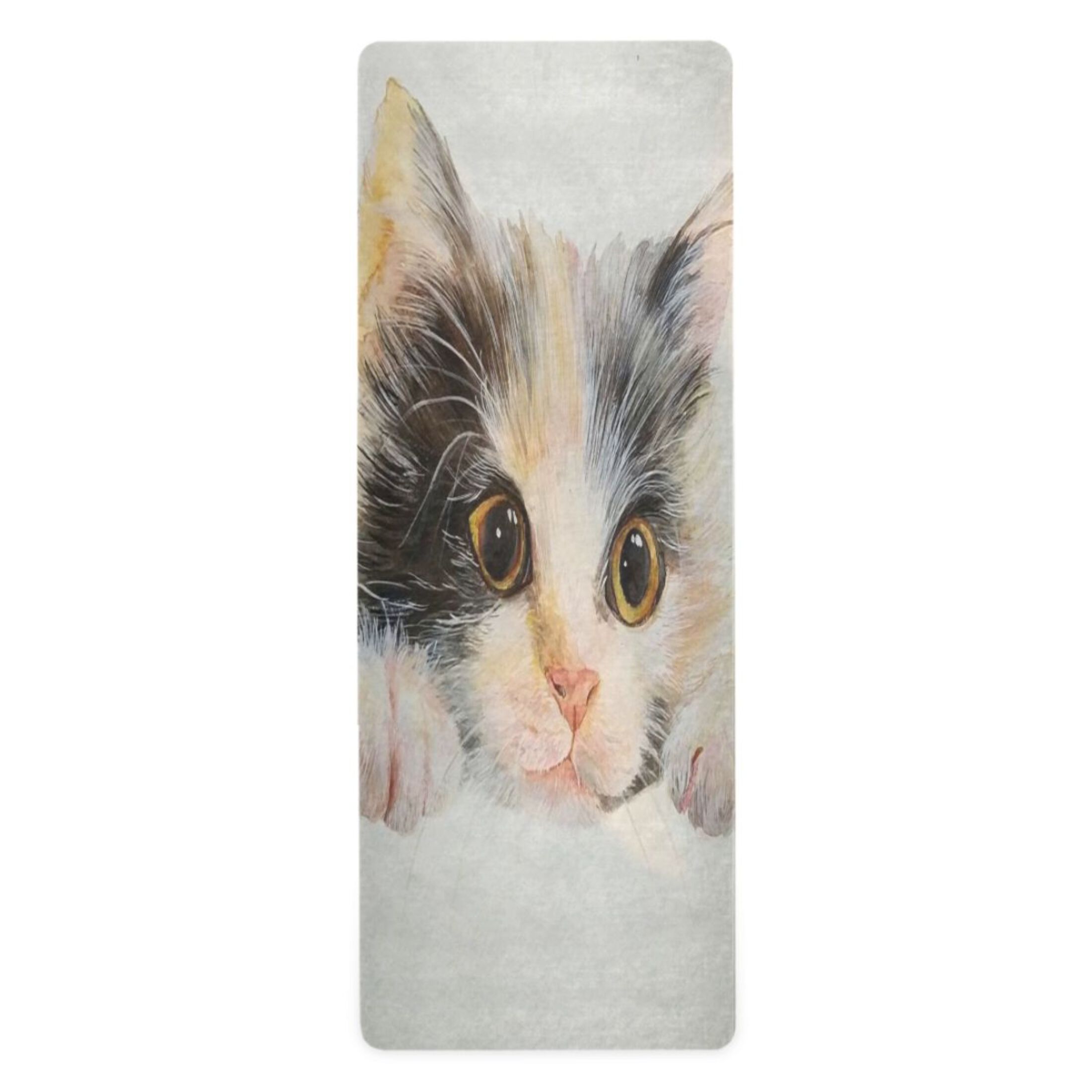 BZSMCE Yoga Mat Women Fitness Mat Curious Kitten Gaze Pattern